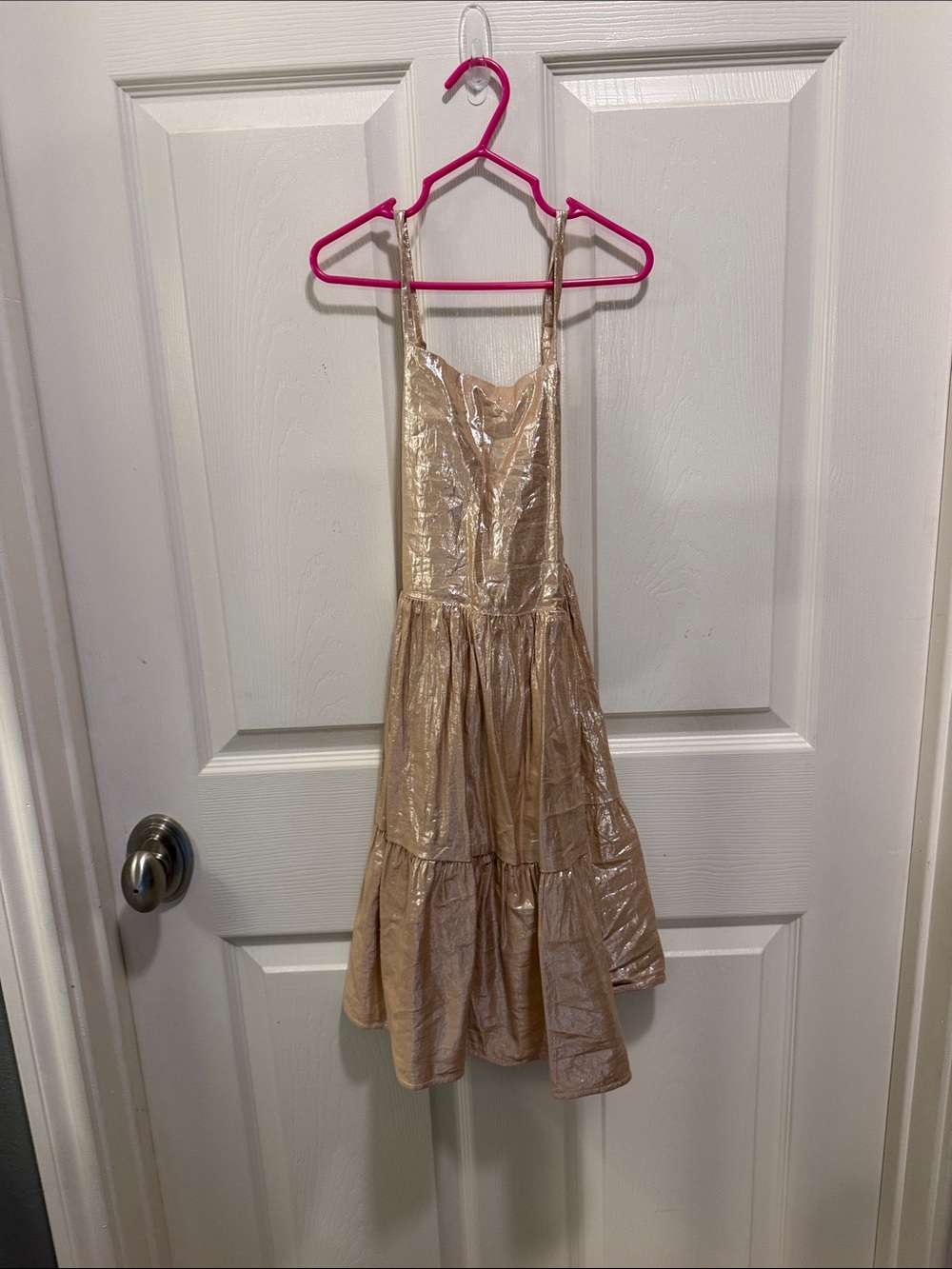 GAP Shimmery Champagne Tiered Sundress
